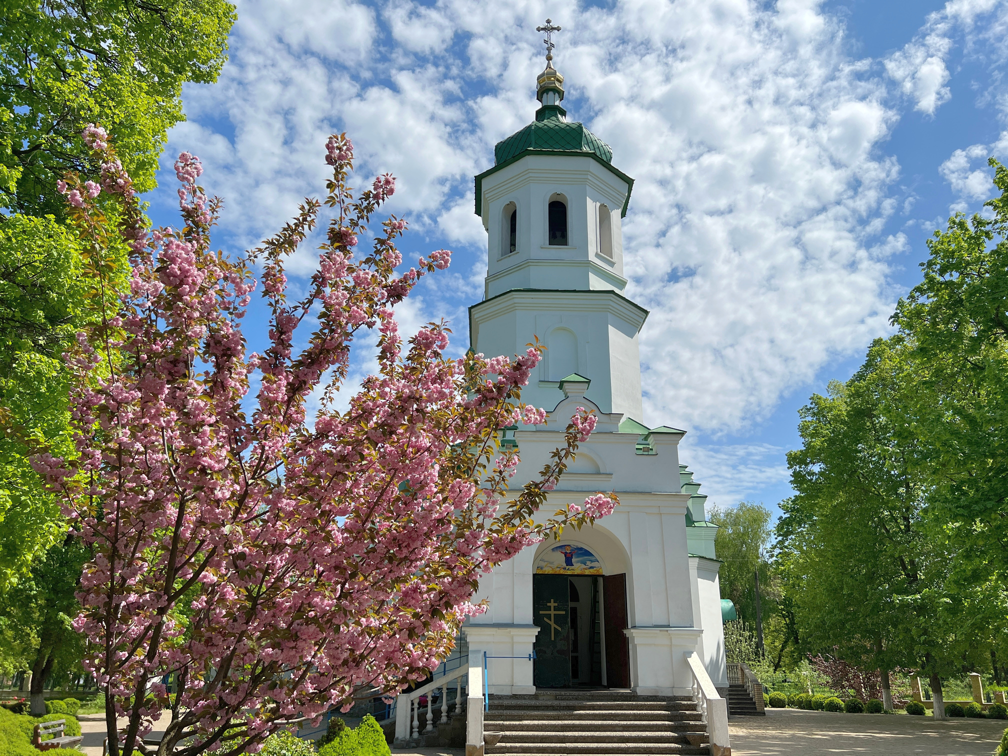 The ancient Orthodox Church of the Holy Archangel Michael in Globino town (Hlobyno), Poltava region, Ukraine.